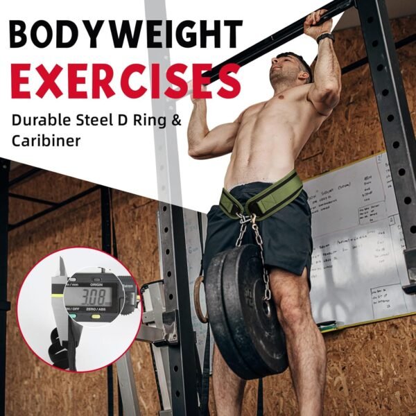 Jaffick Dip Belt with Steel Chain for Weightlifting Pullup Gym Weighted Lifting Belt for Powerlifting Squat Bodybuilding Waist Support for Both Men and Women - Image 5