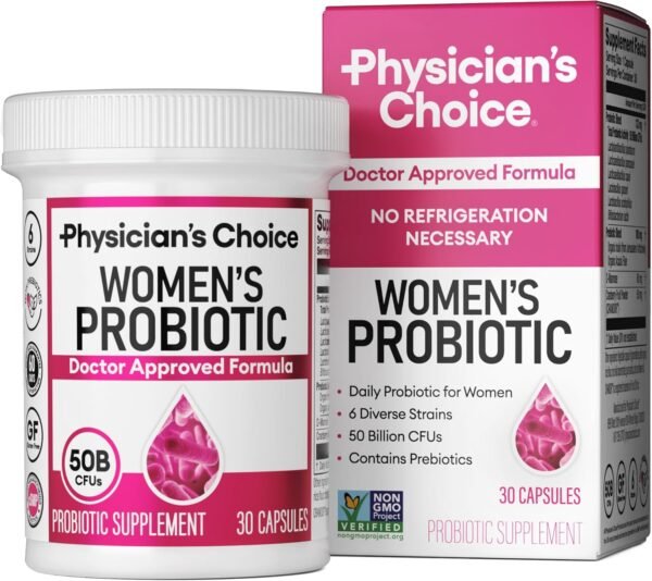 Physician's CHOICE Probiotics for Women - PH Balance, Digestive, UT, & Feminine Health - 50 Billion CFU - 6 Unique Strains for Her - Organic Prebiotics, Cranberry Extract+ - Women Probiotic - 30 CT - Image 2