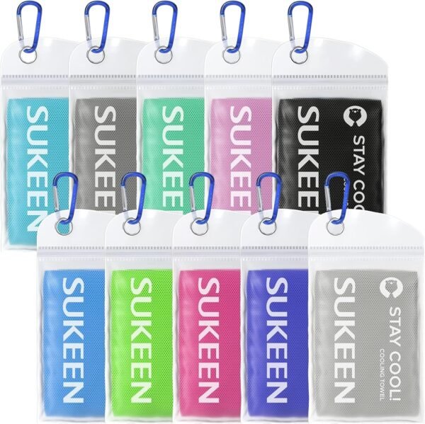 Sukeen 10 Pack Cooling Towels (40"x12"), Neck and Face, Microfiber Cool Towel, Soft Breathable Chilly Towel for Yoga, Golf, Gym, Camping, Running, Workout & More Activities - Image 2