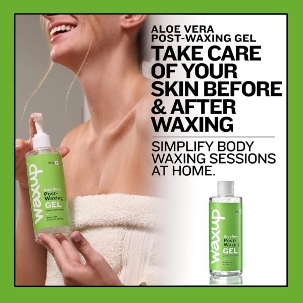 waxup Aloe Vera Gel for Sunburn Relief (8 Fl Oz), After Waxing Skin Care Aloe Vera Gel for Skin, Post Waxing Products for Soothing Skin. - Image 7