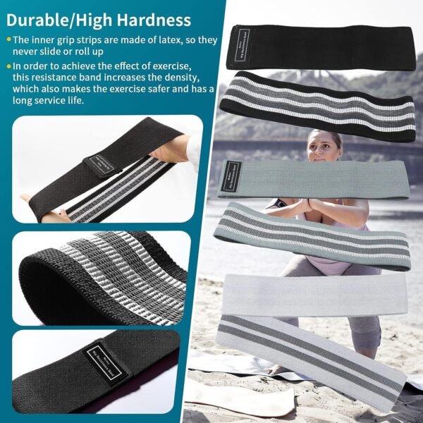 Resistance Bands Sets Portable Exercise Loops for Legs and Hip 3 Resistance Level Workout Weight Bands with Non-Slip Design Workout Flexbands for Home Gym Office Yoga Pilates - Image 5