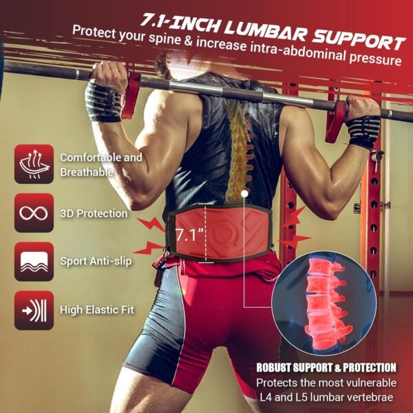 3-in-1 Weighted Pull Up Belt, Weight Lifting Dip Belt with 40.6 IN Chain & Self Locking, Weighted Gym Belt for Pull Up, Squat, Powerlifting & Deadlift, Capacity Up to 350 LBS(Size S) - Image 8