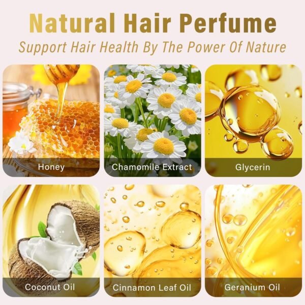 Hair Perfume, Hair Oil and Perfume 2 in 1 Hair Perfume for Women, Hair Care Perfume with Non-Irritating Ingredients and Long-Lasting Fragrance for Dry Damaged Hair - Image 7