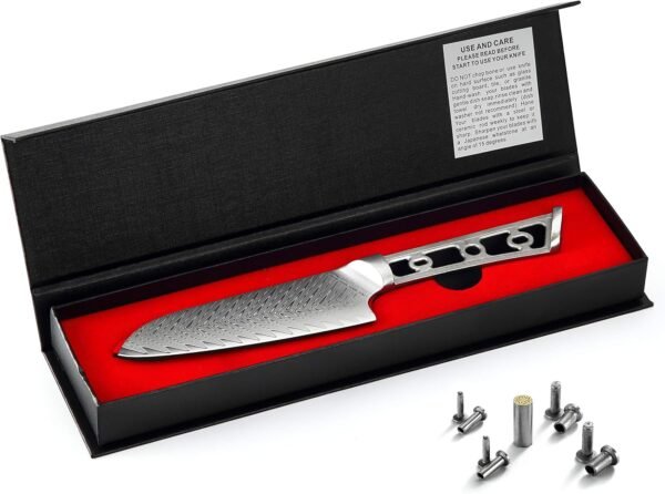 KATSURA Woodworking Project Kit – Santoku Knife Blank – 5 Inch with 40mm wide blade – Thunder-X Series – Japanese Premium 67 Layers Damascus AUS 10 Steel – NO LOGO - Image 3