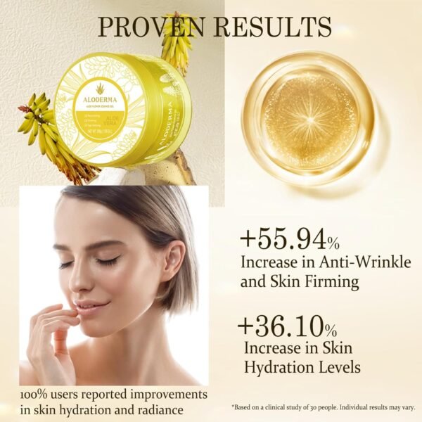 Aloderma Age-Defying 24K Gold Leaf Aloe Flower Essence Gel, Made within 12 Hours of Harvest - Luxurious Aloe Gel with Allantoin & Hyaluronic Acid for a Glowing, Shimmering, Youthful Complexion, 7oz - Image 5