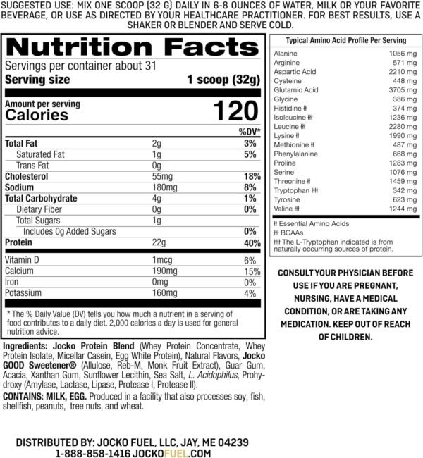 Jocko Mölk Whey Protein Powder 22g Protein - Low Sugar Monk Fruit Blend - Muscle Recovery & Growth, Packaging May Vary (31 Servings, Vanilla Milkshake) - Image 7