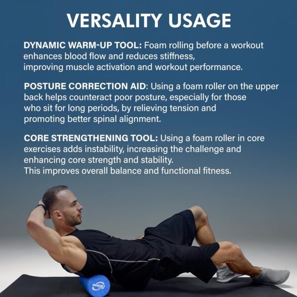 Invincible Fitness EPP Foam Roller for Deep Tissue Massage – Enhance Recovery, Relieve Pain, and Boost Mobility for a Stronger, Healthier You (Blue) - Image 7