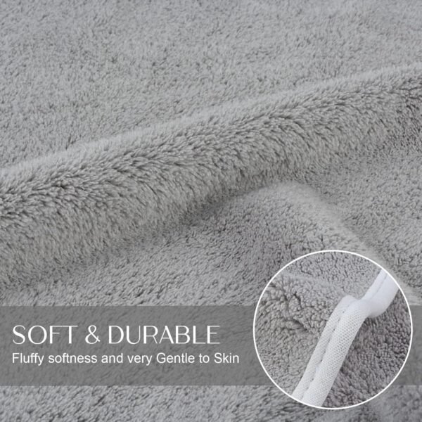 KinHwa Bathroom Hand Towels Absorbent Gym Towels Luxury Soft Face Towel Lightweight Microfiber Wash Towels Ideal for Hair Spa and Sports Light-Gray 4 Pack - Image 5