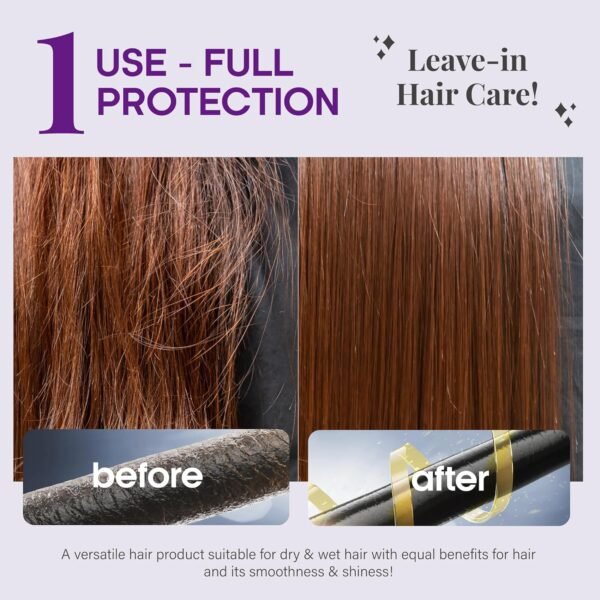 Hydrating Hair Serum for Frizzy and Damaged Hair - Keratin Hair Treatment for Dry Damaged Hair w/ Biotin, Castor Oil, Rosemary Oil, Hair Heat Protectant & Anti Frizz Hair Serum For Frizzy Hair, 5 Oz - Image 5