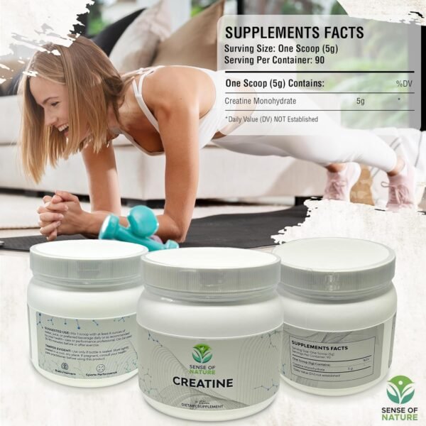 Creatine Monohydrate Powder 90 Servings - 5g (5000mg) of Micronized Creatine Powder per Serving, Creatine Pre Workout, Creatine for Building Muscle, Creatine Monohydrate 450g(1.0lbs) - Image 7
