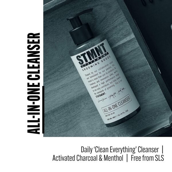 STMNT Grooming Goods All-In-One Daily Cleanser | SLS/SLES Sulfates Free | Extra Caring Formula w/Activated Charcoal & Menthol - Image 4