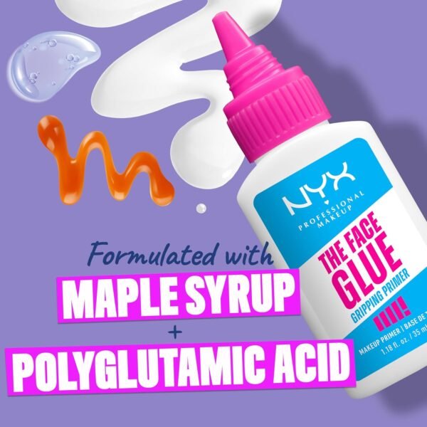 NYX PROFESSIONAL MAKEUP The Face Glue Gripping Primer, Hydrating Makeup Primer with Up To 24HR Wear, Vegan & Cruelty Free - Image 5
