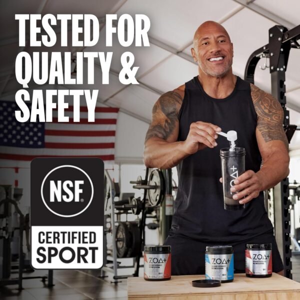 ZOA+ Zero Sugar Pre Workout Powder, Fruit Punch - NSF Certified for Sport with Electrolytes, Creatine, Beta Alanine, Ginkgo Biloba, 200mg Caffeine - 25 Servings - Image 4