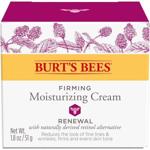 Burt's Bees Renewal Firming Face Cream, Anti-Aging Retinol Alternative, Moisturizing Natural Origin Skin Care, 1.8 Ounce (Packaging May Vary) - Image 19