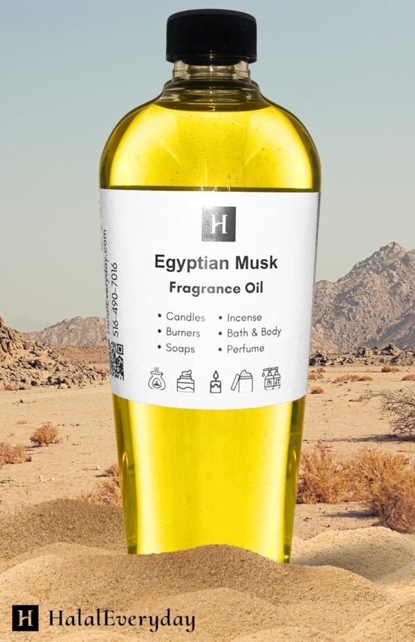 HalalEveryDay Egyptian Musk Perfume Body Oil Luxurious Fragrance for All-Day Elegance Skin Soothing Gentle Long-Lasting Aerosol Free All NaturalScent 8oz Bottle - Image 3