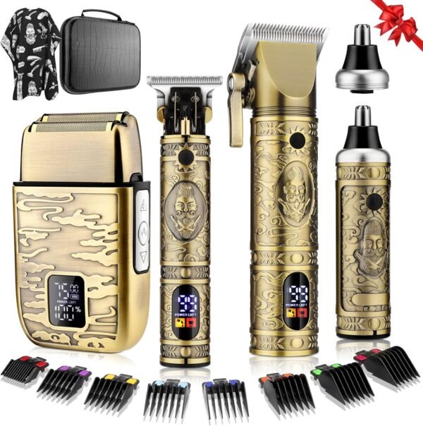 Hair Clippers for Man T-Blade Trimmer Nose Hair Trimmer Electric Shaver Set, Professional Metal Body Barber Clippers Set for Haircut, Men’s Grooming Kit with LCD Display, Ideal Gift for Him - Image 2