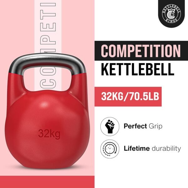 Kettlebell Kings | Competition Kettlebell Weights (8-48 KG) For Women & Men | Designed For Comfort in High Repetition Workouts | Superior Balance For Better Workouts - Image 3