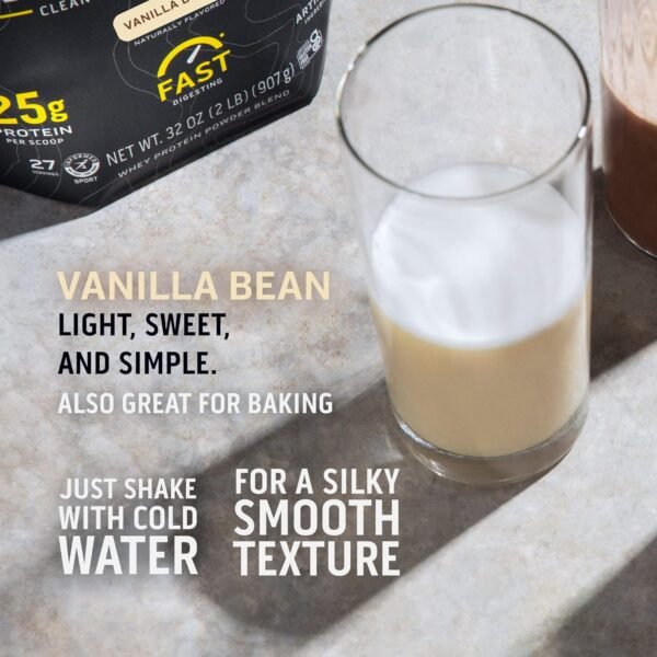 Ascent 100% Whey Protein Powder - Post Workout Whey Protein Isolate, Zero Artificial Flavors & Sweeteners, Soy & Gluten Free, 5.5g BCAA, 2.6g Leucine, Essential Amino Acids, Vanilla Bean 2 lb - Image 7