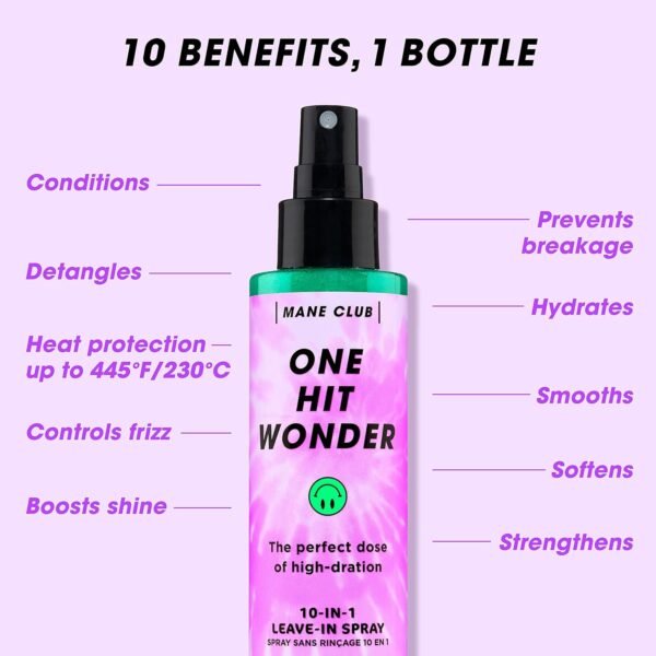 MANE CLUB One Hit Wonder 10-in-1 Leave-In Spray, cruelty free, vegan, no sulfates or parabens, 5.3 Oz - Image 3