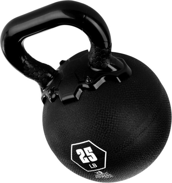 Champion Sports Rhino Kettlebell Rubber Weights, Black - Premium Strength Training Equipment - Multiple Weights - Image 4