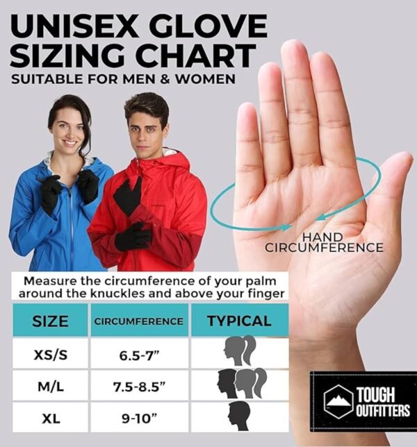 Tough Outdoors Running Gloves for Men & Women - Winter Glove Liners & Touchscreen Gloves - Lightweight Gloves & Hiking Gloves - Image 8