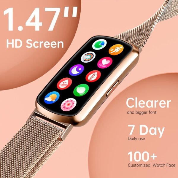 Health Fitness Tracker with 24/7 Heart Rate and Blood Pressure, Smart Watch with Blood Oxygen Monitor, 120+ Sport Mode, Sleep Tracking Waterproof Activity Tracker, Step Counter for Women Men - Image 3