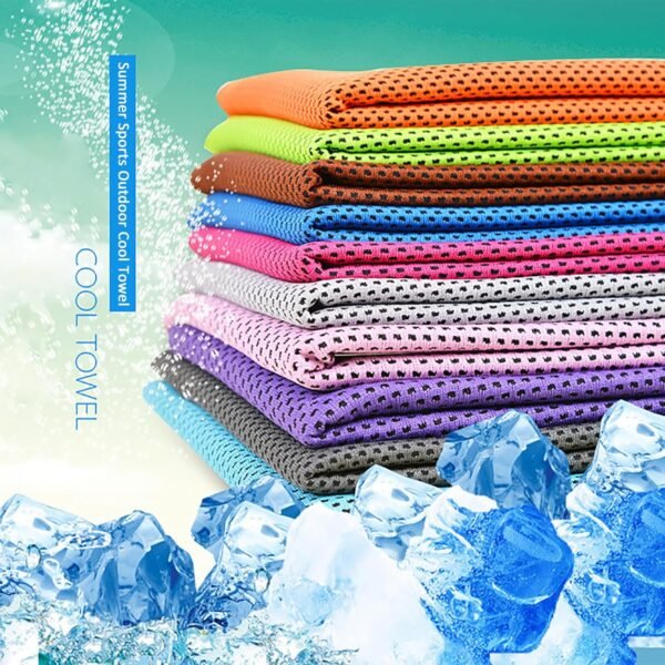 Peicees 10 Pack Microfiber Cooling Towels for Neck Sports Gym Workout Cooling Towel, Fast Drying Super Absorbent Compact Lightweight for Climbing Camping Travel Beach Swimming Backpacking - Image 5