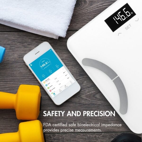 Tenergy Vitalis Body Fat Scale Digital Weight Bluetooth Connected APP Scale, High Precision BMI Scale with Large Easy Read Backlit LCD, Body Scale, Max Weight 400 Pounds, Compatible with iOS/Android - Image 5