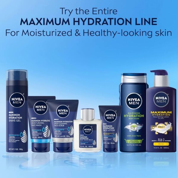 NIVEA MEN Maximum Hydration Moisturizing Face Wash with Aloe Vera, Boosts Moisture and Helps Prevent Tight, Dry Skin, 5 Fl Oz Tube - Image 12