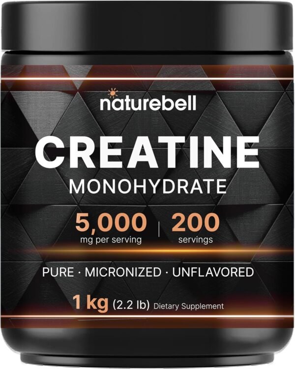 Creatine Monohydrate Powder 1000 Grams, 5000mg Per Serving | Pure Unflavored Creatine Powder – Micronized – Pre Workout – Keto – Vegan – Dissolves Easy – Filler Free – 200 Servings (2.2lbs) - Image 2