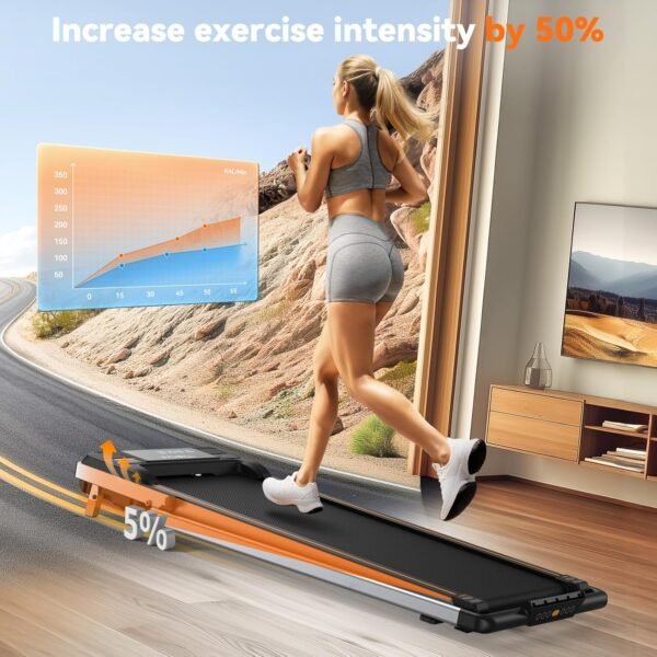 Walking Pad Under Desk Treadmill for Home Office Small Spaces with Incline, 3 in 1 Portable Mini Walking Jogging Running Compact 2.5 HP Machine - Image 5