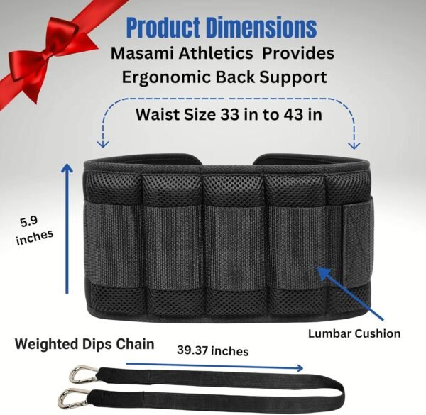 2-in-1 Weight Lifting Belt with Gloves - Self-Locking Weightlifting & Dip Set Belt with Rope & Gloves - Multi-Functional Belt for Lifting, Squats, Dips - Image 4
