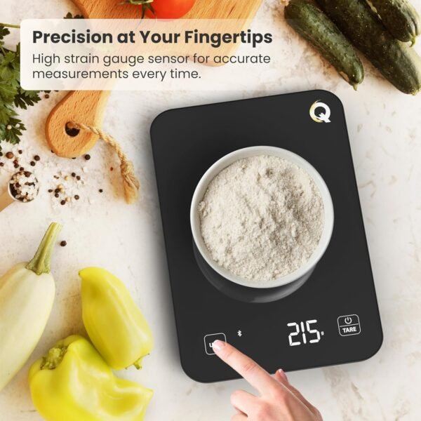 Food Scale,1g to 22lb High Precision Kitchen Scale with Nutritional Calculator, Waterproof Digital Scale for Cooking Baking. Digital Weight Grams and Ounces for Weight Loss, LED Display- Black - Image 8