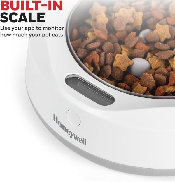 Honeywell Smart Pet Bowl with Built-in Food Scale and Removable Slow Feeder Insert, App-Based, WiFi Enabled, 2-Cup Capacity, USB Rechargeable, Ideal for Monitoring Pet's Eating Habits - Image 3