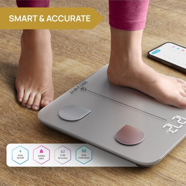 INEVIFIT Smart Body Fat Scale, BMI Highly Accurate Bluetooth Digital Bathroom Body Composition Analyzer. Measures Body Fat, Water, Muscle, Bone Mass & More for Unlimited Users - Image 6