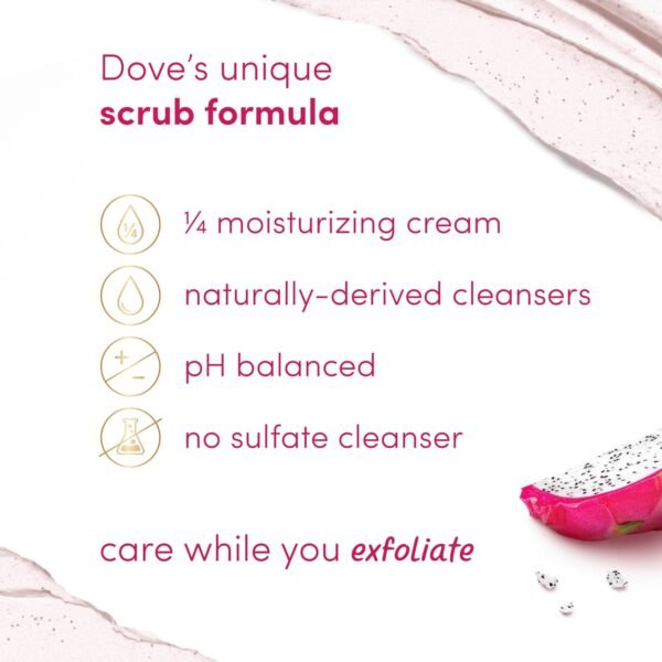 Dove Body Scrub Dragon Fruit & Coconut Cream For SIlky Smooth Skin Body Scrub Exfoliates and Provides Lasting Nourishment 15 oz - Image 6