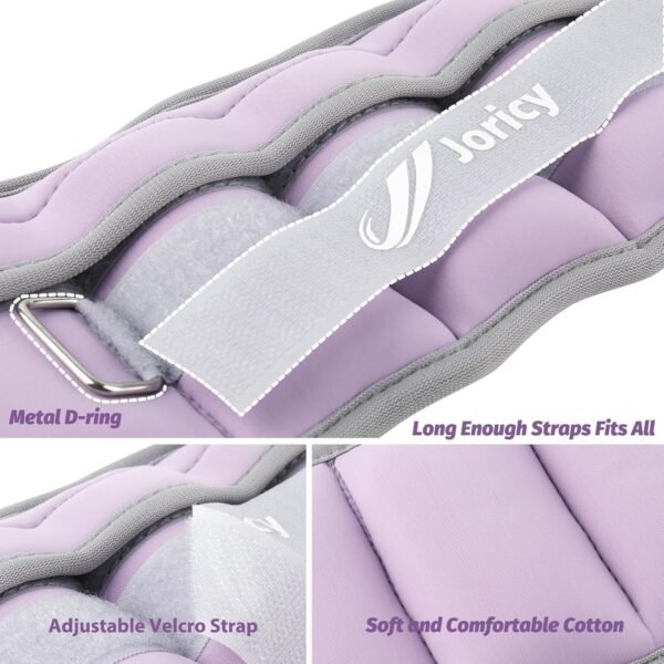 Adjustable Ankle Weights for Women Men Kids 1/2/3/4/5/6/8/10/12/20 LBS 1 Pair Wrist Leg Arm Weights with Removable Weight Strength Training Weight for Walking Running Fitness Physical Therapy - Image 3