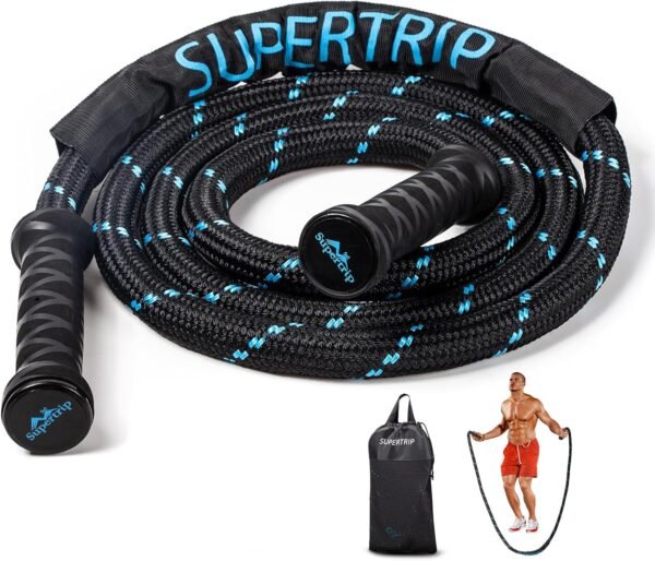 Supertrip Weighted Jump Ropes for Fitness Men Women 360 Rotating Handles, 3.1LBS 3.4LBS Polyester Heavy Skipping Rope for Exercise Workout Equipment - Image 2