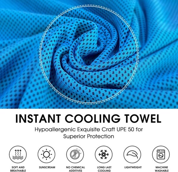 4Monster Cooling Towel for Neck and Face,Microfiber Cold Towel for Hot Weather,Quick Dry Ice Chilly Towel Cooling Rags for Neck Stay Cold for Gym,Yoga,Sport,Running,Camping,Fitness(40 x 12 inches) - Image 3