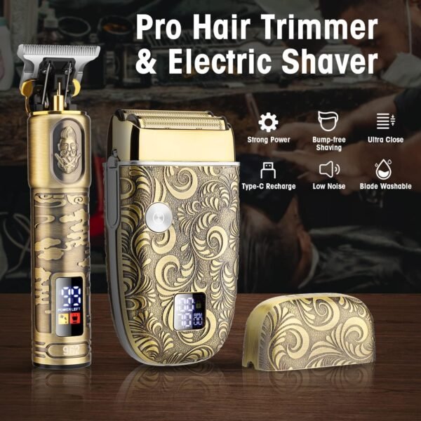 Suttik Electric Razor Foil Shavers Hair Clippers for Men, Beard Trimmer and Electric Shaver for Men Face with Replacement Blade, Waterproof - Image 8