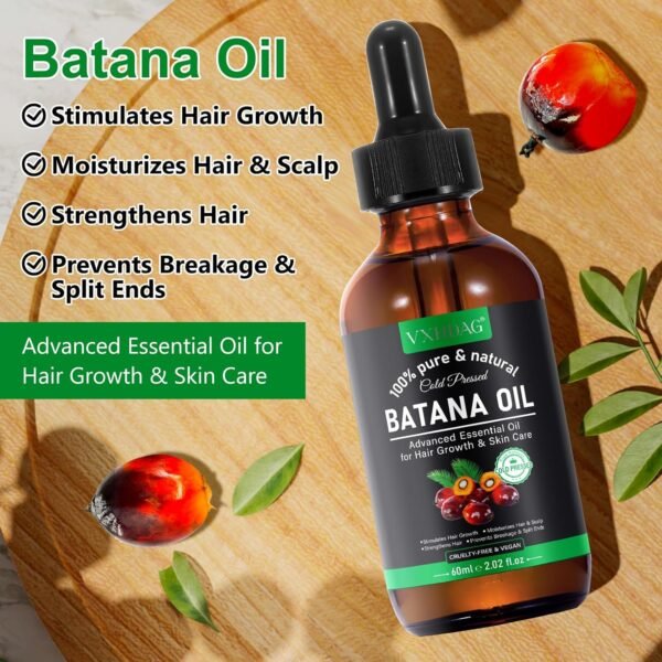 Batana Oil for Hair Growth and Nourishment - Scalp Massager Included, Honduras Pure & Natural Oil for Split Ends Elimination, Enhanced Hair and Skin Radiance, All Hair Types, 2.02 fl oz - Image 3
