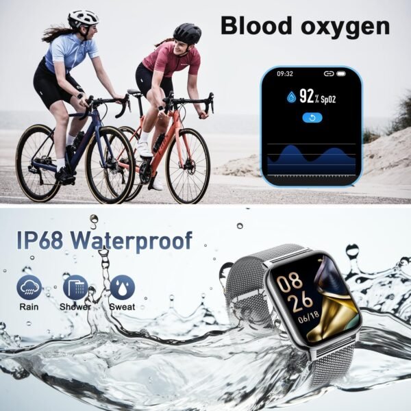 Smart Watch for Men Fitness Tracker: Waterproof Smart Watches for Men Digital Womens Watches Make/Answer Call Running Smartwatch Android Phone iPhone Samsung Compatible Heart Rate Monitor - Image 8