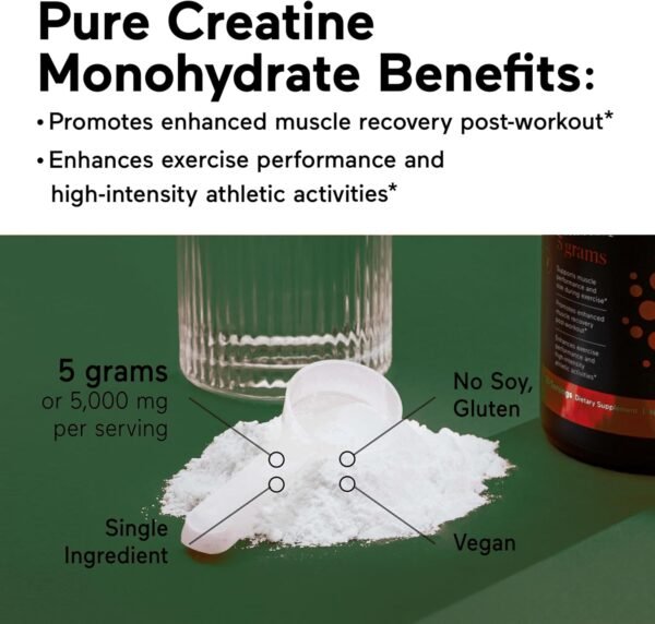 Smarter Nutrition Creatine Monohydrate Powder 150g, 5000mg Per Serving (5g) - Keto Friendly, Unflavored, Gluten-Free, Pre & Workout Recovery Support, Promotes Muscle Mass &. Endurance - 30 Servings - Image 4