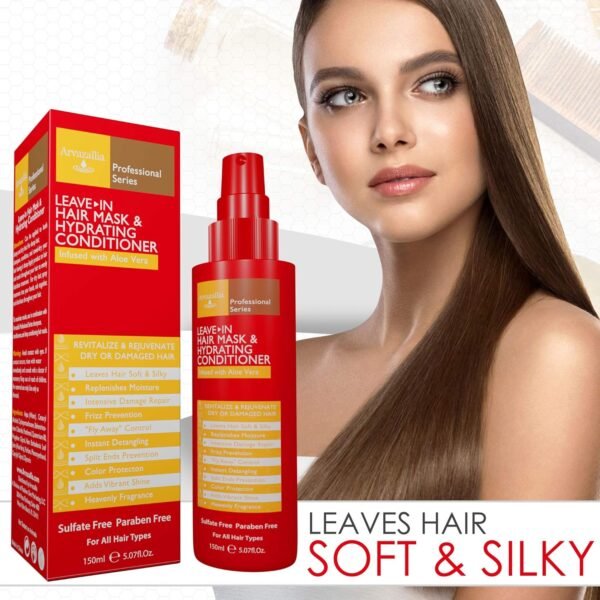 Arvazallia Leave-in Hair Mask and Hydrating Conditioner Spray for Dry or Damaged Hair - Professional Grade Leave-in Conditioner and Moisturizer - Image 3