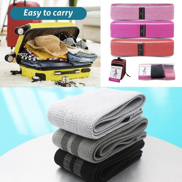 Resistance Bands Sets Portable Exercise Loops for Legs and Hip 3 Resistance Level Workout Weight Bands with Non-Slip Design Workout Flexbands for Home Gym Office Yoga Pilates - Image 9