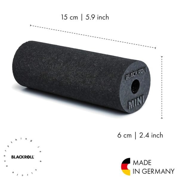 BLACKROLL - Mini Foam Roller, Massage Tool for Feet, Hands, and Arms, Ideal for Travel Size and Targeted Myofascial Release, for Exercise, Massage, and Muscle Recovery, 6" x 2", Black - Image 3