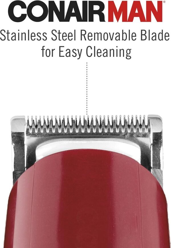 ConairMAN Beard Trimmer for Men Includes Nose and Ear Hair Trimmer and 5-Position Comb Attachment, 4 piece Men's Grooming Kit, Corded - Image 4