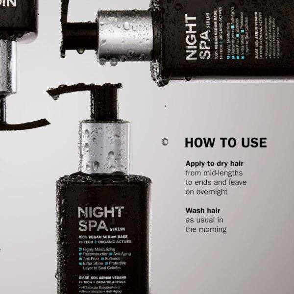 TRUSS Night Spa Serum - Anti Aging Damaged Hair Treatment with 100% Vegan Wax Base - Anti Frizz Hair Serum for Extra Shine, Moisture and Elasticity - (250 ml) - Image 5