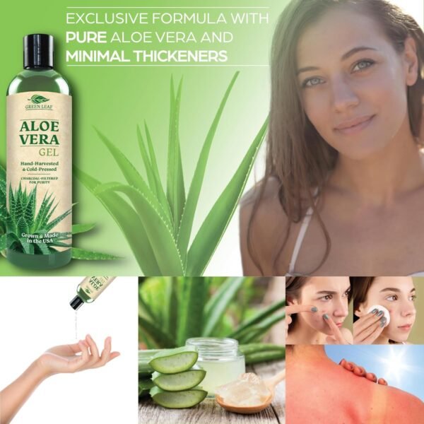 Amazing Aloe Vera Gel - Freshly Cut, 100% Pure Aloe, Premium Quality, Vegan, Unscented - Natural Sunburn Relief, After Shave, Skin, Face & Hair Care 12oz - Image 7