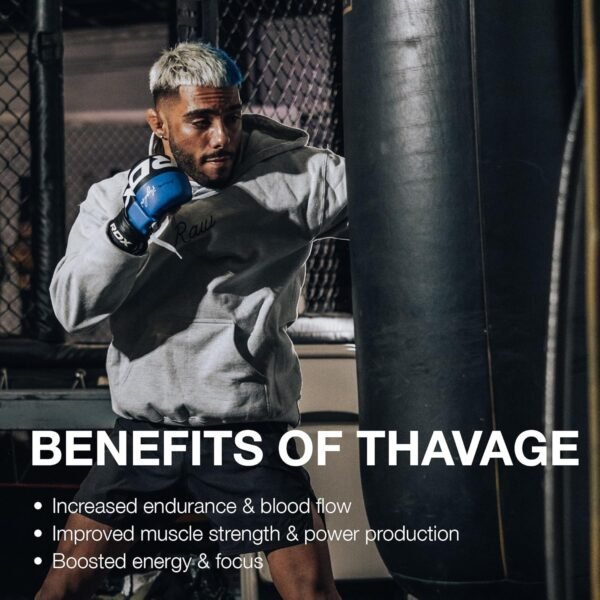 RAW Thavage Pre Workout - Peach Bum Chris Bumstead Pre Workout Formula, Sports Nutrition Pre-Workout Powders Men & Womens Preworkout Drink, Energy Powder for Working Out 40 Servings 1 17.6 Ounce - Image 6